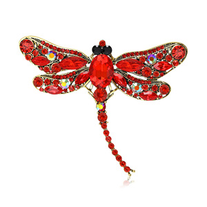 Usine directe 8 pièces 2025 rétro européen et américain strass libellule broche en acier inoxydable bijoux pour cadeau ou fête - Product Image 6
