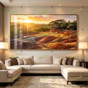 Arte Mural Islámico Moderno de Mauricio en Siete Colores, Decoración Personalizada para Sala de Estar, Pintura de Paisaje en Porcelana de Cristal - Product Image 4