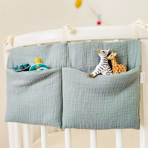 Lit de bébé sacs de <span class=keywords><strong>rangement</strong></span> suspendus coton nouveau-né berceau landau organisateur jouet chevet couche poche Nappy sacs - Product Image 1
