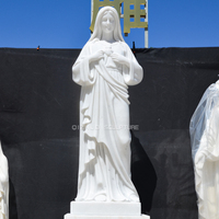 Statue de Bouquet de Fleurs de Sainte Thérèse en Marbre, en Pierre Vierge Marie, de Taille Réelle, pour Église