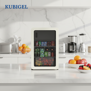 Mini congélateur rétro 112L à double température, porte en verre, dégivrage automatique, nouveau design, petit réfrigérateur pour la maison, équipement <span class=keywords><strong>de</strong></span> réfrigération - Product Image 1