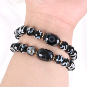 Pulsera de Cuentas de Ágata Dzi de 9 Ojos, Estilo Tibetano, Joyería de Moda con Cristales Naturales al por Mayor - Product Image 5