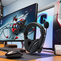 750 double prise 3.5mm filaire qualité sonore optimale casque de jeu PC sur l'oreille écouteur stéréo avec micro pour la musique et les jeux