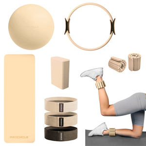 Set Attrezzi Pilates: Cerchio Magico, Tappetino Yoga, Fasce di Resistenza, Pesi per Caviglie, <span class=keywords><strong>Kit</strong></span> <span class=keywords><strong>Palestra</strong></span> Domestica - Product Image 1