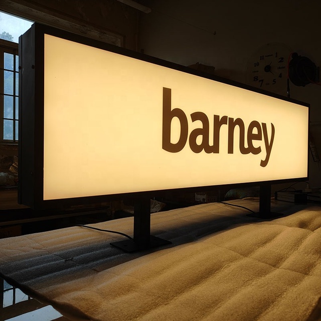 Custom Outdoor Advertising Double Side Store Illuminated Signage Shop Acrylic Freestanding Stand Hanging Sign Led Light Box
