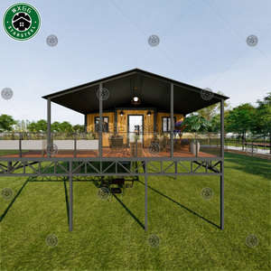 Light Wood Expandable Prefab Container House L Shape Foldable Mobile Cabin For Resort Camp Holiday Accommodation - Product Image 3
