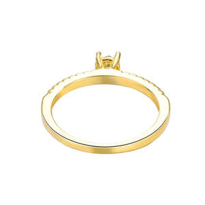 Anillos de moda de cobre chapado en oro de 18 quilates para mujer, joyería de compromiso de CZ y Zirconia a la moda, Idea de regalo - Product Image 4