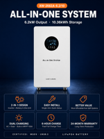 Système tout-en-un 15 kWh 51,2 V sur pied avec batterie solaire au lithium pour stockage d'énergie hybride sur réseau