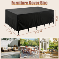 Housse de protection pour mobilier de jardin en PVC, coupe-vent, avec cordon de serrage, résistante à l'eau, durable, anti-UV, anti-poussière, écologique, pour usage extérieur