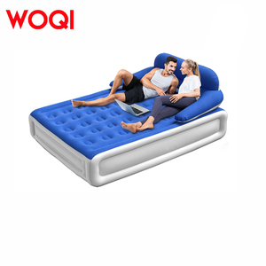 WOQIインフレータブルエアマットレスポータブルコンフォートフロックブローアップエアベッド、背もたれ付き、ゲスト/ホーム/キャンプ/旅行用ラウンジソファ - Product Image 2