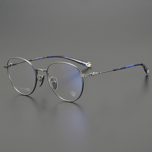 CH8036 울트라 라이트 블루 타원형 얇은 처방 안경 프레임 작은 얼굴 여성 투명 컴퓨터 읽기 오렌지 안경 - Product Image 5