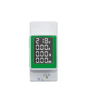 Din Rail Electricity Digital Power Energy Meter Watt Kwh Wattmeter Monitor Ammeter Voltmeter AC 50-300V 100A