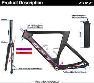 Khung xe đạp đường trường <span class=keywords><strong>carbon</strong></span> BXT sản xuất bán buôn, mô đun EPS, trục xuyên, thiết kế khí động học, phanh đĩa, <span class=keywords><strong>700C</strong></span>, bộ khung xe đạp đường trường <span class=keywords><strong>carbon</strong></span> - Product Image 5