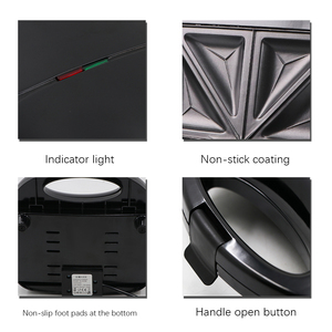 Mini-appareil à sandwich électrique triangulaire antiadhésif 850W pour petit-déjeuner, 2 tranches, à <span class=keywords><strong>prix</strong></span> réduit - Product Image 5
