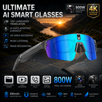 Lunettes Intelligentes IA Étanche IP66 avec Conception Mince et Légère, Caméra 8 Mégapixels, Communication Vidéo, Vis de Fixation Métallique, Batterie Longue Durée 290 mAh
