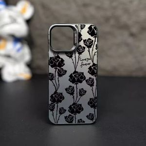 Coque <span class=keywords><strong>de</strong></span> téléphone portable en TPU avec impression <span class=keywords><strong>de</strong></span> rose noire, argentée électrolytique, <span class=keywords><strong>pour</strong></span> <span class=keywords><strong>iPhone</strong></span> 8 X Xr Xs 11 12 13 14 15 16 Pro 17 - Product Image 3