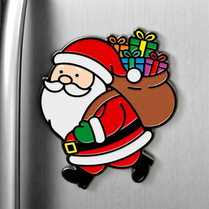 Aimants de réfrigérateur personnalisés en forme de Père Noël, design Art Déco en métal, écologiques, imperméables, magnétiques puissants, réutilisables, pour Noël et anniversaire - Product Image 2