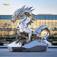 Sculpture de dragon extérieur en acier inoxydable de grande taille d'art public extérieur