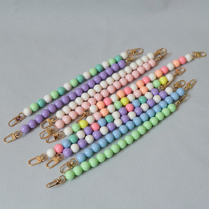 Rewin 15mm perles rondes Extender sac sangles acrylique perlé sac court chaîne sac à main sangle plastique porte-clés sac chaînes accessoires - Product Image 4