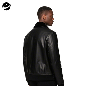 XUCHANG Veste en cuir matelassée personnalisée de haute qualité originale avec fermeture éclair pour veste en cuir pour homme - Product Image 3