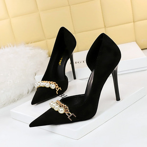 Chaussures à talons pour femme 7CM/11CM, style escarpins européens 2025, sandales à perles - Product Image 1