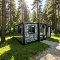 Maison conteneur extensible : Cabane portable et économique pour l'hébergement en station forestière, les vacances et les séjours en gîte