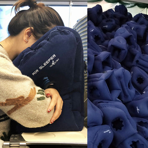 <b>Inflatable</b> U-Shaped Travel Pillow 28x28x14cm Gray For Train Plane Nap - Product Image 4