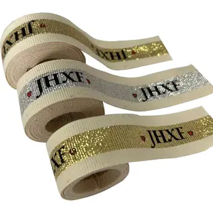 Webbing Personalized 2023 Hot Sale 1 Inch Ribbon Drawstring Logo Cotton Belts Printing Cotton Packaging Tape For Strap Bags