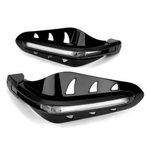 Protège-mains universel pour moto avec feux de jour LED, modification tout-terrain, style trou de 14 mm, longueur 22 cm - Product Image 3