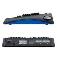 Mezclador de Audio Profesional de 12 Canales con 100 DSP / RGB / BT 5.0 / Reproducción USB / 7 EQ / Alimentación Phantom de 48V para Grabación en Estudio