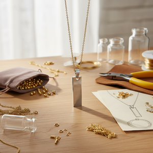 Ciondolo Rettangolare in Acciaio al Titanio 10x32mm, Placcato in Oro 14k e 18k, Componenti per Gioielli - Product Image 3