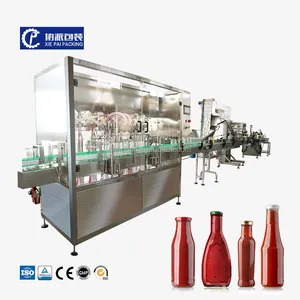 Automatische Chili-Sauce Tomatenmark Paste Füll maschine Kunststoff Glasflasche Glas Waschen Verschließen Etikettieren Produktions linie Maschinen
