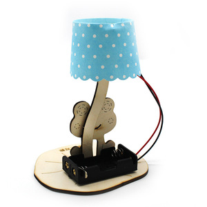 Kit de lampe de bureau en bois en forme de grenouille pour enfants, expérience scientifique, jouet éducatif, 7-9 ans, commande manuelle avec batterie alcaline - Product Image 3