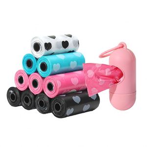 Sacs à déjections pour animaux de compagnie à motif personnalisé, biodégradables, compostables, dégradables, sacs à crottes de chien, sacs à déjections, sacs à crottes colorés en forme de cœur - Product Image 1