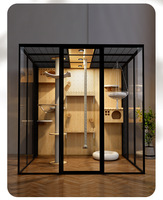 Cage à chat de luxe en aluminium haut de gamme, multifonctionnelle, surdimensionnée, espace libre, respirante, pour intérieur et extérieur, villa pour animaux de compagnie, maison pour chats