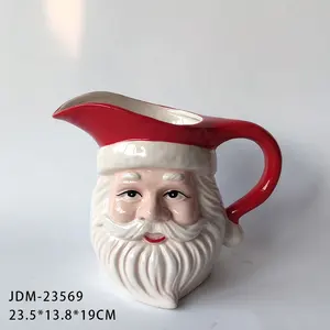 Pintado à mão cerâmica antigo papai noel jarro