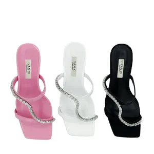 Advanced For Ladies Sandals With Kitten Heels Diamond Decoration Shoes For Women