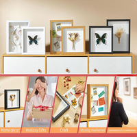 Cadre photo 14x14 16x16 Square Shadow Box avec plexiglas HD pour fleur, profondeur 3cm