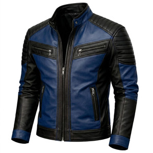 High Quality Waterproof & Breathable OEM Service Wholesale Price Leather Motorcycle <b>Jacket</b> Custom Winter Leather <b>Biker</b> <b>Jacket</b> - Product Image 1