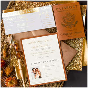 Set Economico <span class=keywords><strong>di</strong></span> Inviti Matrimoniali Stile Passaporto Fai-da-Te e Carte Passaporto Personalizzate - Product Image 6