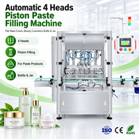 Machine de remplissage automatique ZXSMART à 4 têtes à piston pour crème pour le visage, cosmétiques, flacons et pots