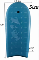 Planche de surf antidérapante à imprimé requin bleu pour la natation en mer