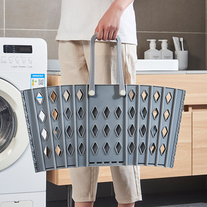 Wholesale Huaxiang Brand Large Wall-Mounted Foldable PP Laundry <strong>Basket</strong> Handles <strong>Hanging</strong> Design Blue/<strong>Grey</strong>/Beige Storage - Product Image 2