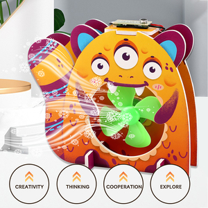 ของเล่นพัดลม DIY สำหรับเด็กการทดลองวิทยาศาสตร์เพื่อการศึกษา-ชุดดีไซน์การ์ตูน - Product Image 2