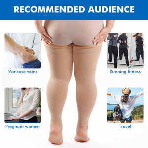 Bas de contention grande taille 20-30 mmHg à compression graduée, manchons cuisse-haut avec bande antidérapante, réduit l'enflure pour les varices - Product Image 5