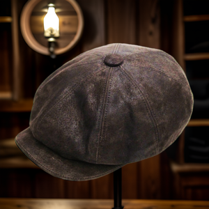 Chapeau Ivy Vintage en Similicuir de Haute Qualité pour Hommes, Personnalisable OEM, Vente en Gros, Couvre-chef Unisexe d'Hiver, Motif Uni du Fabricant - Product Image 4