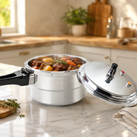 Mini-cuiseur à pression en aluminium avec plaque vapeur, surface polie, compatible gaz et induction, cuisson rapide et sûre