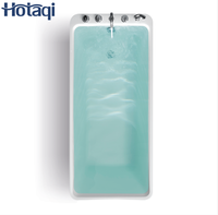 Baignoire rectangulaire autoportante moderne en acrylique pour hôtel avec robinetterie intégrée, baignoire spa, garantie 5 ans, Foshan