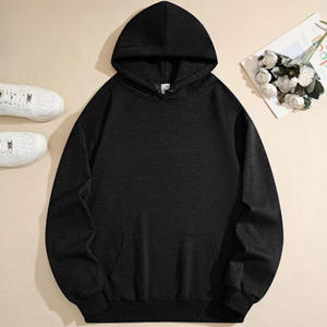 270gsm <span class=keywords><strong>felpa</strong></span> da <span class=keywords><strong>uomo</strong></span> Basic grigio nero con cappuccio 50% cotone 50% in poliestere con tasca a canguro - Product Image 3