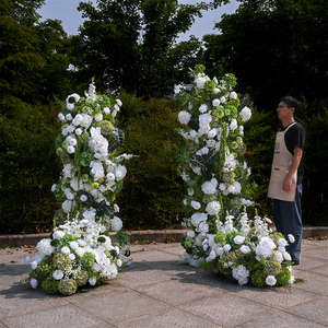 Arche de fleurs artificielles en hydrangeas, arrangement floral pour toile de fond de mariage, décoration d'entrée - Product Image 1
